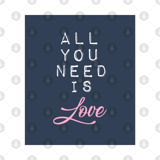 All You Need is Love in Navy Blue, White and Pink by OneThreeSix