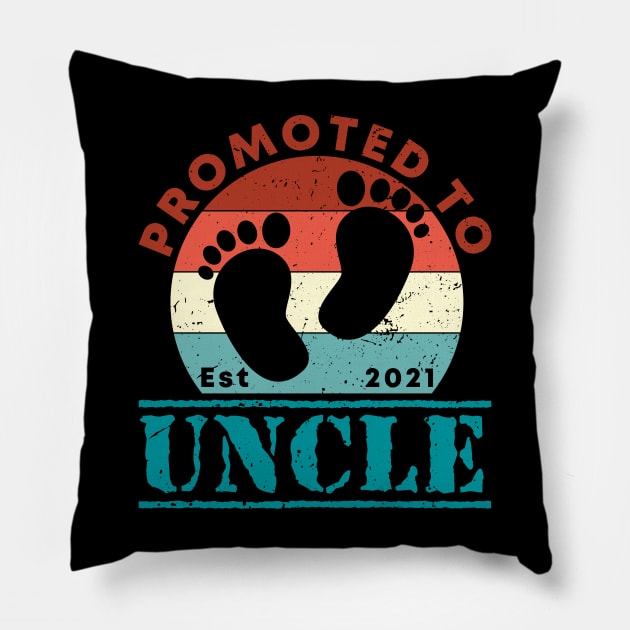 Vintage Promoted to uncle 2021 new uncle gift Pillow by Abko90