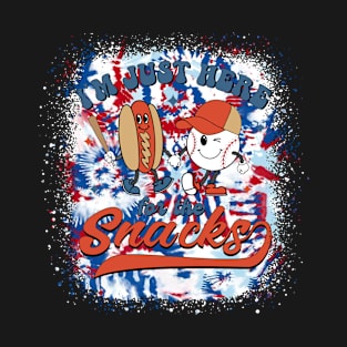 I'm Just Here For The Snacks Baseball 4th Of July Hot Dog T-Shirt