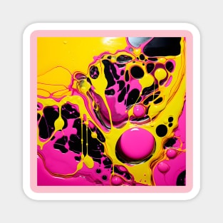 Acidic Neon Splatter Abstract Art Magnet