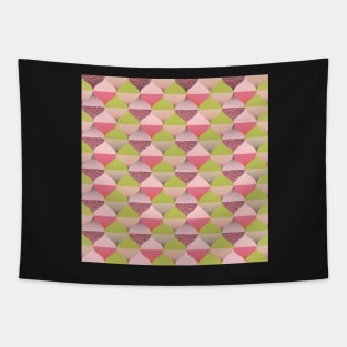 60s Retro vibes, pink and lime green pattern Tapestry