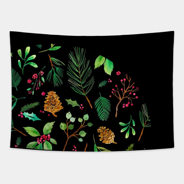 Christmas Blackest Tapestry by ninoladesign