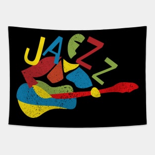 Abstract Style Jazz Guitarist Tapestry