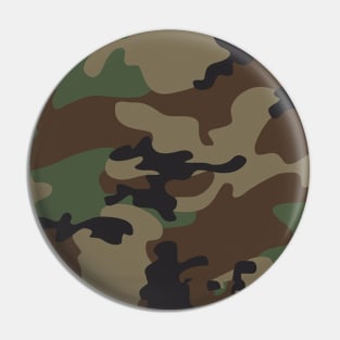 Green brown Camo Military Pin