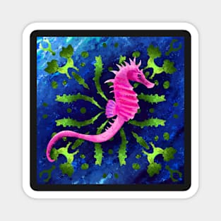 Pink Seahorse in the Ocean Magnet