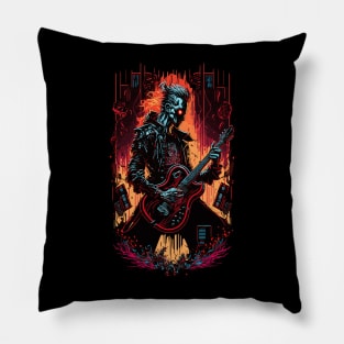 Cyberpunk Guitar Gift Guitarist Rock Concert Festival Guitar Pillow