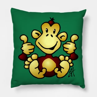 Monkey with  four thumbs up Pillow