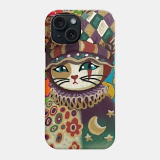 Cat in joker costume Phone Case