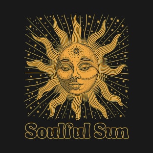 Soulful Sun Vintage Zen  Illustration T-Shirt