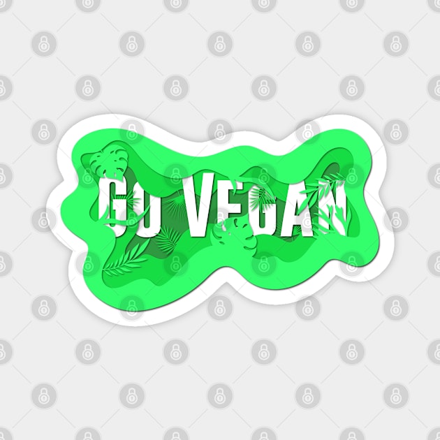 Go Vegan Magnet by cariespositodesign