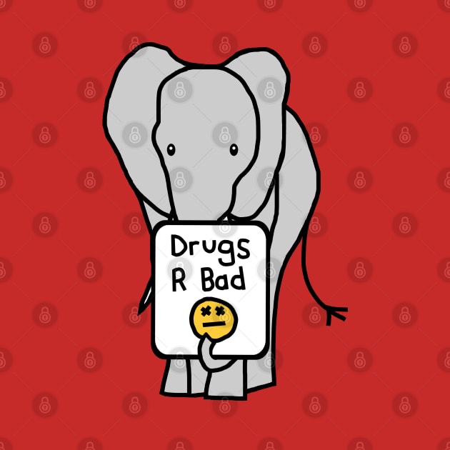 Elephant with Anti Drugs Message by ellenhenryart