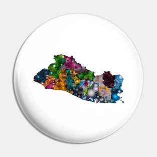 Spirograph Patterned El Salvador Departments Map Pin