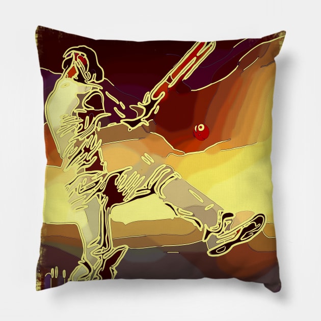 World Cup Cricket Batsman Lines summer Pillow by FasBytes