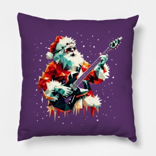 Christmas Santa Rockstar Guitar Pillow