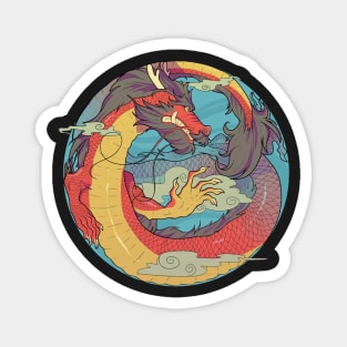 The chinese red dragon Magnet