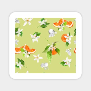 Hand painted orange blossom pattern design Magnet