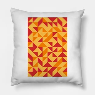 Fire Colored Geometric Pattern - Triangle #4 Pillow