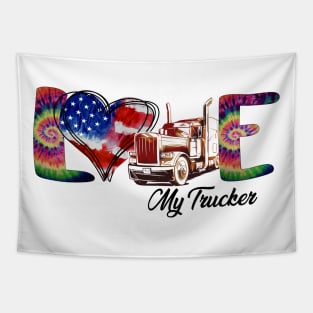 Love My Trucker Tapestry