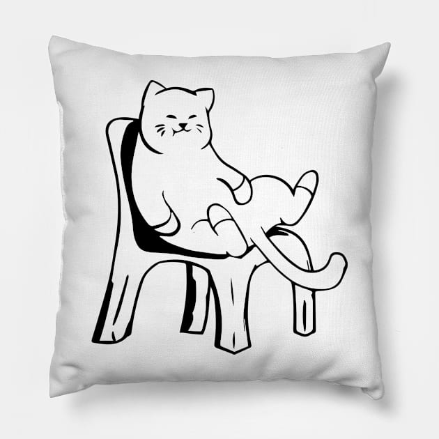 chair cat Pillow by VIXEN__DESIGN 