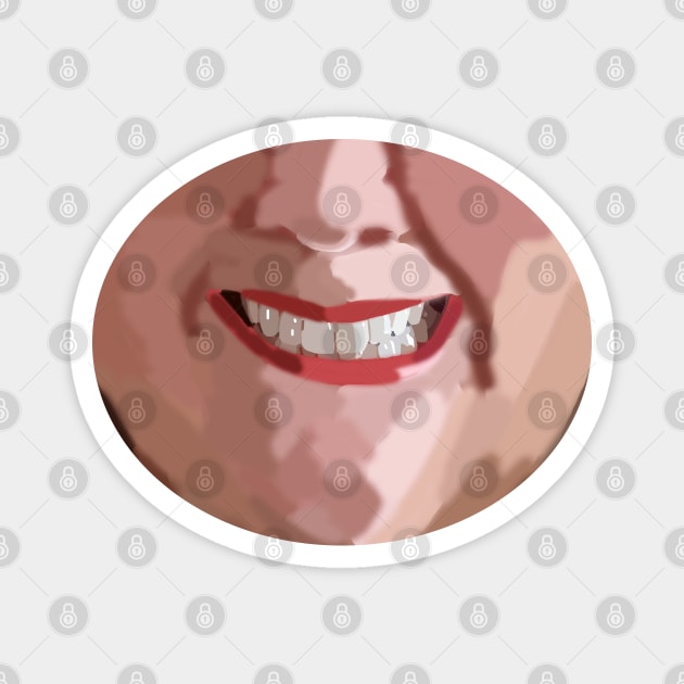 Happy Lady Face Magnet by ellenhenryart