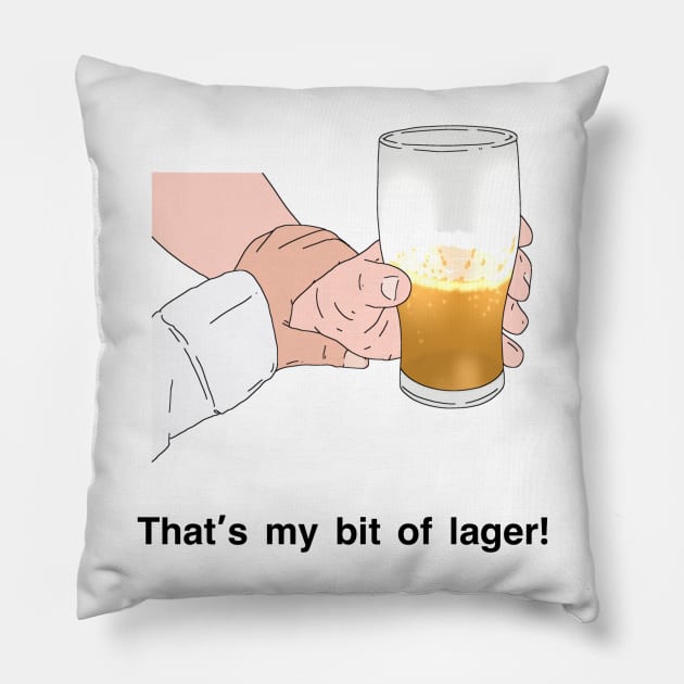 Peep Show That's my bit of lager! Pillow by tommytyrer