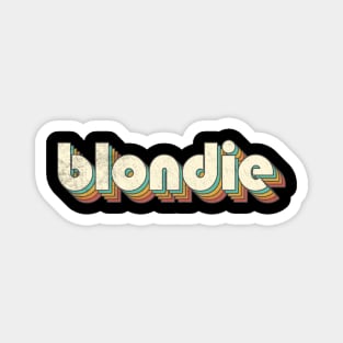 Vintage Blondie Rainbow Letters Distressed Style Magnet