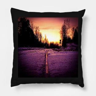 train trip to destination photography Pillow