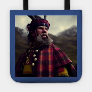 Scottish Highlander in Clan Tartan Tote