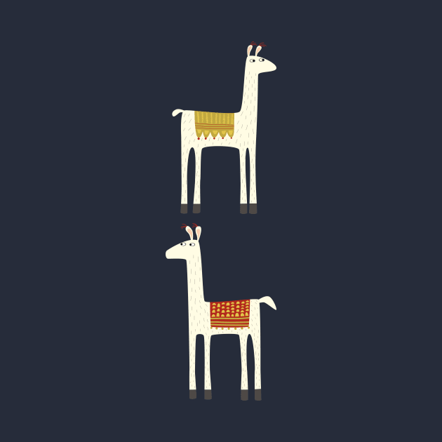 Two Llamas Wildlife Art by NicSquirrell