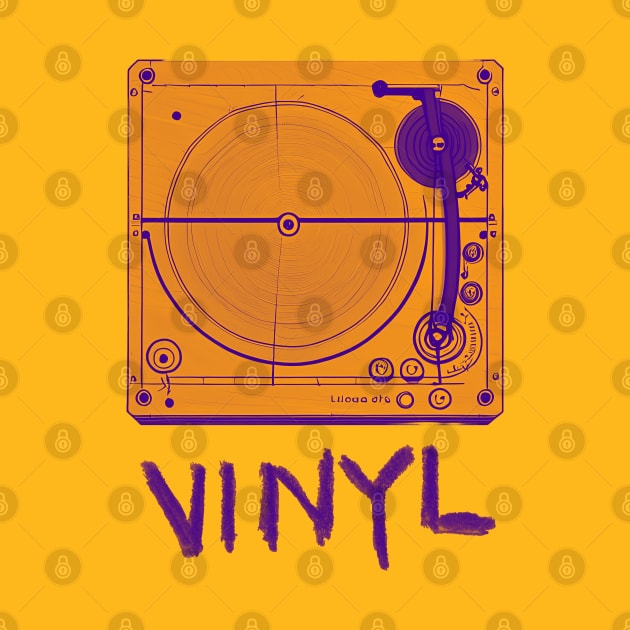 Vinyl Vibes: Turntable - Purple VINYL by J44IART