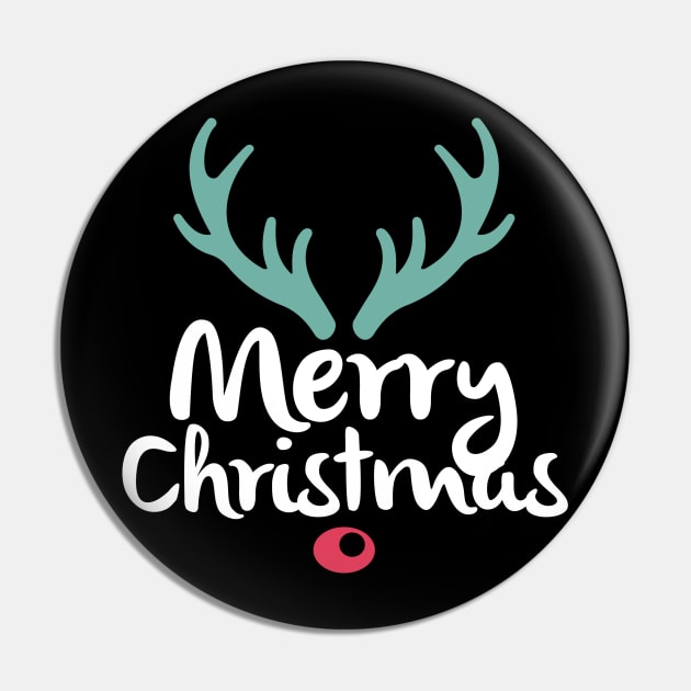 Merry Christmas Rudolph Pin by BeLightDesigns