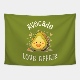 Avocado Love Affair: A Kawaii Love Affair Blossoms Tapestry