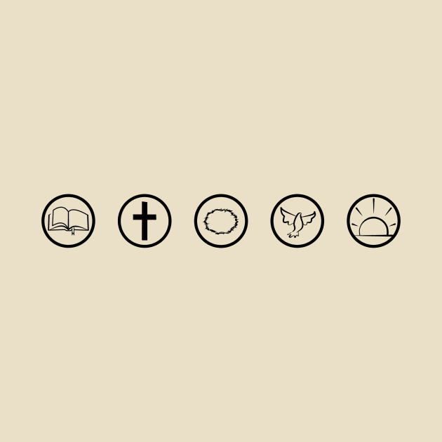 The Five Solas - Minimalist Christian Design by SpitfireCreates