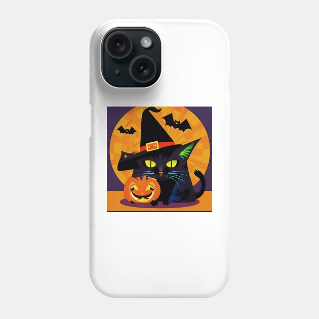 Halloween Cat in a Hat Phone Case by DANAROPER