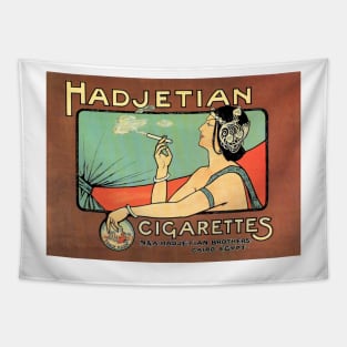 HADJETIAN CIGARETTES Cairo Egypt c1885 Vintage Tobacco Advertisement Tapestry