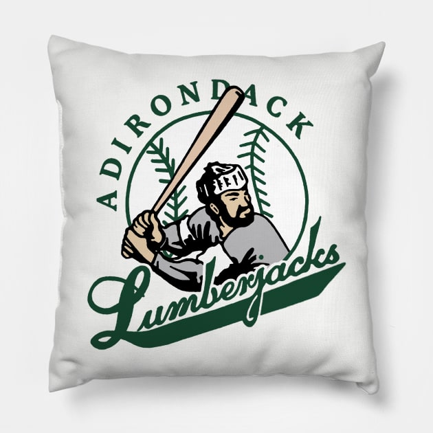 Adirondack Lumberjacks Baseball Pillow by MindsparkCreative