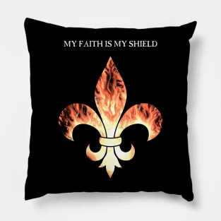 Flaming Fleur de lis Shield! Pillow
