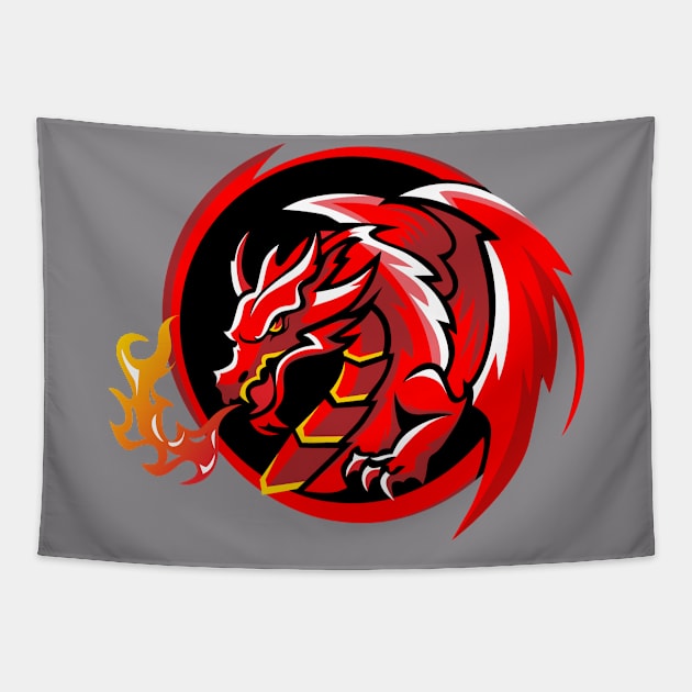 Red Dragon Tapestry by gwee