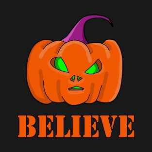 Halloween Alien Pumpkin Believe T-Shirt