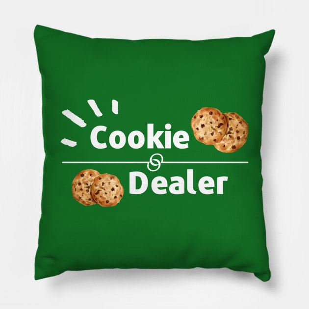 Cookie dealer, funny Cookie print Pillow by Eduard Litvinov