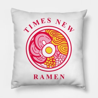 Times New Ramen, funny noodles font graphic design Pillow