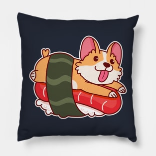 Kawaii Corgi in a Sushi Roll Cute Japanese Food Pillow