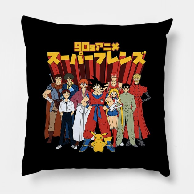90s Anime Friends Pillow by TerBurch