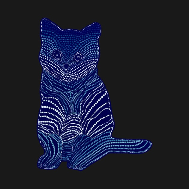 Meow Meow - Monochrome Navy Blue by Amy Diener