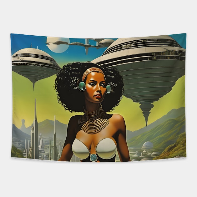 Sci Fi Queen Tapestry by PlushFutura