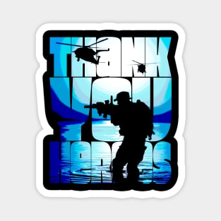 Thank You Heroes Soldier Silhouette Magnet