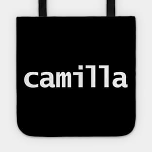 Camilla Minimal Typography White Text Tote