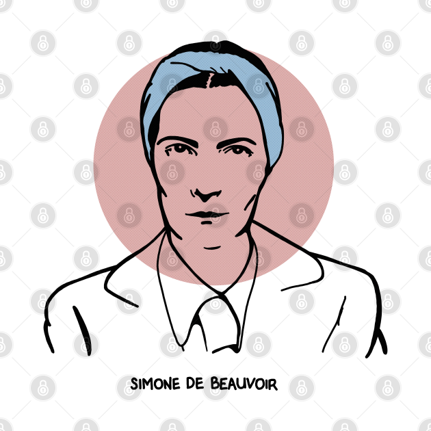 Disover Simone de Beauvoir - Original Stylized Retro Graphic Design - Existentialism - T-Shirt