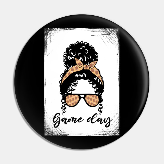 Game Day Football for women, Cute Messy Bun Mom Busy life Pin by Spreadlove