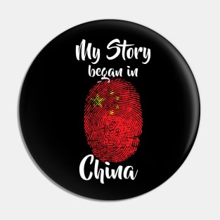 China Flag Fingerprint My Story DNA Chinese Pin